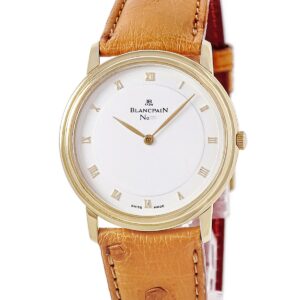 ブランパン BLANCPAIN ヴィルレ ウルトラスリム 0021-1418-55-0003 K18YG無垢 白 ローマン メンズ レディース 腕時計手巻き ホワイト 【中古】中古美品