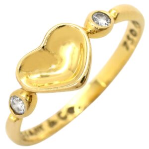 ティファニー Tiffany & Co リング 指輪 フルハート ダイヤ イエローゴールド T＆Co. 18K 750 YG エルサ ペレッティ 2石 2粒 7.5号 【箱】 【中古】中古品