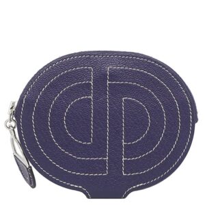 エルメス HERMES コインケース インザループ コインケース シェーブル ネイビー系 シルバー金具 紺 小銭入れ D 【中古】中古美品