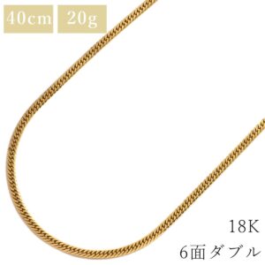 喜平 KIHEI ネックレス K18 18金 40.0cm 20.1g 6面 ダブル W K18YG イエローゴールド 造幣局検定マーク ※ショッピングローン対応していません 【中古】中古美品