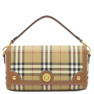 バーバリー BURBERRY 2WAYバッグ トップハンドル ノートバッグ レザー ブライアーブラウン ゴールド金具 ELONGATED NOTE VINTAGE CHECK チェック ショルダー 8066165 【保存袋】 【中古】中古美品