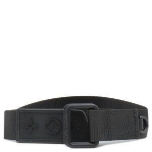 【★3％OFFクーポン】ルイヴィトン LOUIS VUITTON ベルト サンチュール スケーター コットン ブラック マットブラック金具 黒 モノグラムフラワーモチーフ 35MM M0544 BC1212 【箱】 【中古】中古美品