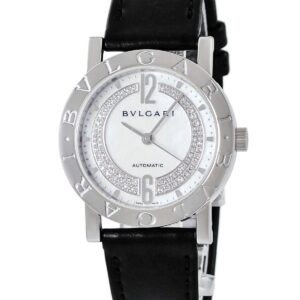 ブルガリ BVLGARI ブルガリブルガリ BB33SLAUTO 純正ダイヤ ホワイト シェル ギョウシェ メンズ レディース 腕時計自動巻き ホワイト 【中古】中古美品