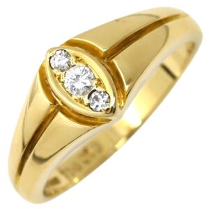 クリスチャン・ディオール Christian Dior リング 指輪 ダイヤモンド デザインリング イエローゴールド #15 Au750 K18 3P 13号 【中古】中古美品
