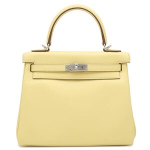 エルメス HERMES 2WAYバッグ ケリー25 内縫い ヴォースイフト ジョーヌプッサン シルバー金具 ショルダー Z 【箱】 【中古】