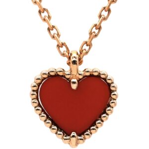 ヴァンクリーフアーペル Van Cleef & Arpels ネックレス スウィート ハート ペンダント レッド×ピンクゴールド K18 18K PG RG カーネリアン 紅玉髄 VCARN59N00 【中古】中古美品