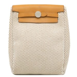 エルメス HERMES ショルダーバッグ エールバッグ TPM トワルGM ヴァッシュハンター ナチュラル×ブラック シルバー金具 茶 黒 □不鮮明 【中古】中古品