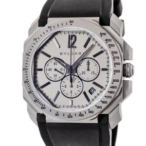 ブルガリ BVLGARI オクト デイト ヴェロチッシモ クロノグラフ BGO41TCH 102859 新品同様 グレー 八角形 メンズ 腕時計自動巻き グレー 【中古】新品同様品