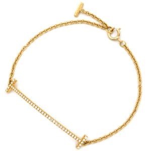 ティファニー Tiffany & Co ブレスレット Tスマイル ダイヤ イエローゴールド イエローゴールド 750 18K YG パヴェダイヤ 【中古】新品同様品