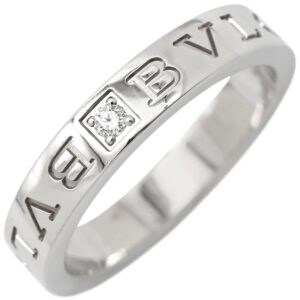 ブルガリ BVLGARI リング 指輪 ブルガリブルガリ ダブルロゴ ホワイトゴールド 18K 750AU 1Pダイヤモンド 18号 【中古】中古美品