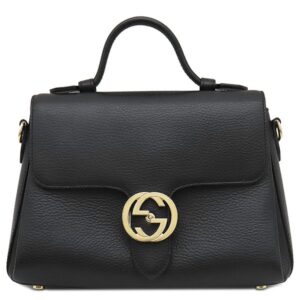グッチ GUCCI 2WAYバッグ インターロッキングG チェーンショルダー レザー ブラック ゴールド金具 黒 ハンドバッグ ショルダー アウトレット品 510302 【保存袋】 【中古】