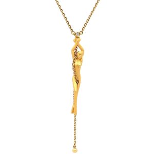 カレライカレラ Carrera y Carrera ネックレス エデン ウーマン イエローゴールド Au750 18K ダイヤ マットフィニッシュ 彫刻 女神 【中古】中古品