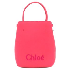 クロエ Chloe 2WAYバッグ センス マイクロトート レザー ロージーチェリー ゴールド金具 ロゴ 刺繍 ショルダー CHC23UP873I106X9 【保存袋】 【中古】未使用保管品