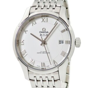 オメガ OMEGA デ ヴィル アワービジョン コーアクシャル 433.10.41.21.02.001 シルバー デイト ローマン メンズ 腕時計自動巻き シルバー 【中古】