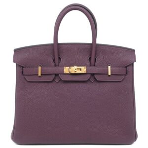エルメス HERMES ハンドバッグ バーキン25 トゴ カシス ゴールド金具 紫 鍵・カデナ欠品 U 【保存袋】 【中古】
