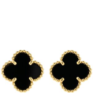 ヴァンクリーフアーペル Van Cleef & Arpels ピアス スウィート アルハンブラ ブラック×イエローゴールド 黒 750 YG 18K 両耳用 VCARA44900 【中古】