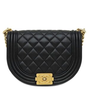 シャネル CHANEL ショルダーバッグ ボーイシャネル チェーンショルダー キャビアスキン ブラック マットゴールド金具 AS3186 ランダムシリアル 【中古】中古美品