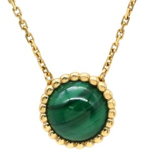 ヴァンクリーフアーペル Van Cleef & Arpels ネックレス ペルレ クルール グリーンXイエローゴールド 緑 Au750 18K マラカイト VCARP4DM00 【中古】中古美品
