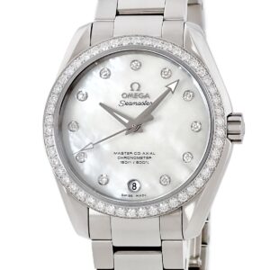 オメガ OMEGA シーマスター アクアテラ 150M 231.15.39.21.55.001 新品同様 純正ダイヤ シェル メンズ レディース 腕時計自動巻き ホワイト 【中古】新品同様品