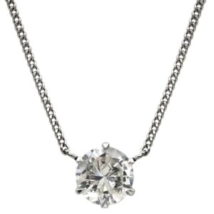 ネックレス ダイヤペンダント プラチナシルバー 1P 1粒 【中古】中古美品