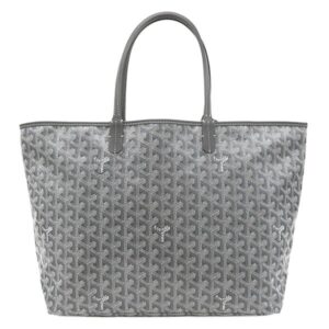 ゴヤール GOYARD トートバッグ サンルイPM PVCコーティングキャンバス ゴヤールディンキャンバス シュヴロッシュカーフスキン グレー リバーシブル ヘリンボーン 【保存袋】 【中古】未使用保管品