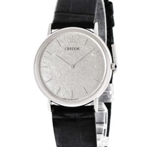 クレドール Credor GBAJ001 7770-6080 セイコー Pt900無垢 プラチナ 服部 バー ラウンド メンズ レディース 腕時計クオーツ シルバー 【中古】中古美品