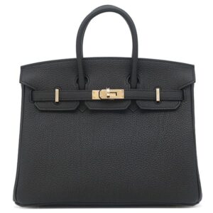 エルメス HERMES ハンドバッグ バーキン25 トゴ ブラック シャンパンゴールド金具 新品 未使用 黒 2025年製 K 【箱】 【中古】