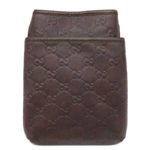 グッチ GUCCI ショルダーバッグ グッチシマ ミニショルダー レザー ブラウン シルバー金具 茶 141863 【中古】中古品