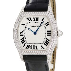 カルティエ Cartier トーチュ LM WA504351 K18WG無垢 純正ダイヤ シルバー ギョウシェ 青針 ローマン メンズ 腕時計手巻き シルバー 【中古】