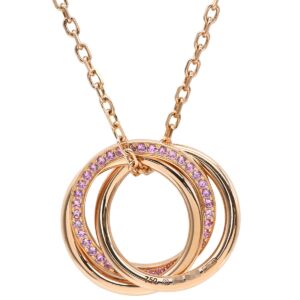 カルティエ Cartier ネックレス トリニティ ピンクゴールド Cartier 18金 750PG 3連 サファイア セミパヴェ 【中古】新品同様品