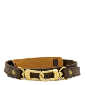 【★3％OFFクーポン】ルイヴィトン LOUIS VUITTON ショルダーストラップ モノグラム ショルダーストラップ モノグラムキャンバス モノグラム ゴールド金具 茶 約118cm 【中古】中古品