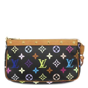 【★3％OFFクーポン】ルイヴィトン LOUIS VUITTON アクセサリーポーチ ポシェット アクセソワール モノグラムキャンバス モノグラムマルチカラーキャンバス ノワール ゴールド金具 M92648 SL0093 【保存袋】 【中古】中古美品