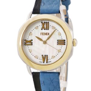 フェンディ FENDI セレリア 36MM F8021345H0D1 新品同様 純正ダイヤ シェル ゴールド 白 メンズ レディース 腕時計クオーツ ホワイト 【中古】新品同様品