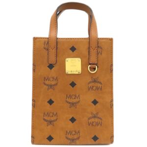 エムシーエム MCM 2WAYバッグ ミニ Aren トート ナッパ―レザートリム コニャック ゴールド金具 茶 ハンドバッグ ショルダー MMTAAKC02CO001 【中古】