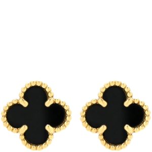 ヴァンクリーフアーペル Van Cleef & Arpels ピアス スウィート アルハンブラ ブラック×イエローゴールド 黒 750 YG 18K VCARA44900 【中古】