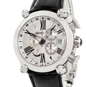 セイコー SEIKO ガランテ SBLA025 5R86-0AB0 スプリングドライブ クロノグラフ GMT パワーリザーブ表示 メンズ 腕時計自動巻き シルバー 【中古】中古美品