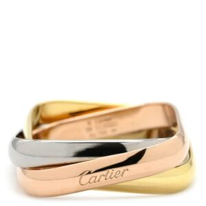 カルティエ Cartier リング 指輪 トリニティ クッション リング クラシックモデル ホワイトゴールドXイエローゴールドXピンクゴールド #59(JP19) 3連 3カラー 3ゴールド スクエア 19号 B4240600 【保証書】 【中古】