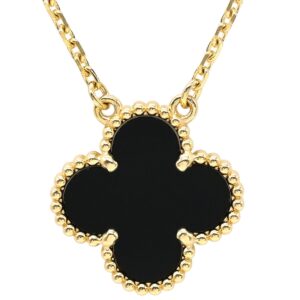 ヴァンクリーフアーペル Van Cleef & Arpels ネックレス ヴィンテージ アルハンブラ ペンダント ブラック×イエローゴールド Au750 18K 黒 オニキス VCARA45800 【修理証明書】 【中古】新品同様品