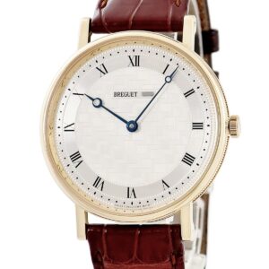 ブレゲ BREGUET クラシック アールデコ 5967BA/11/9W6 K18YG無垢 ギヨシェ ローマン 青針 薄型 コインエッジ メンズ 腕時計手巻き シルバー 【中古】