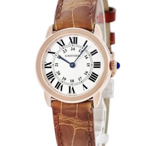 カルティエ Cartier ロンド ソロ ドゥ カルティエ SM W6701007 K18RG×SS コンビ ローマン 青針 レディース 腕時計クオーツ シルバー 【中古】