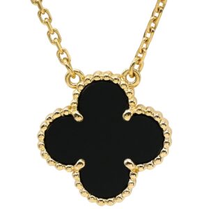 ヴァンクリーフアーペル Van Cleef & Arpels ネックレス ヴィンテージ アルハンブラ ブラック×イエローゴールド Au750 18K 18金 黒 オニキス VCARA45800 【中古】