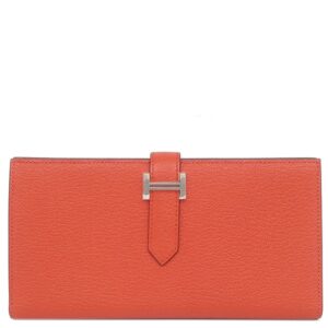 エルメス HERMES 長財布 ベアンスフレ シェブルミゾル カプシ－ヌ シルバー金具 二つ折り財布 Z 【箱】 【中古】