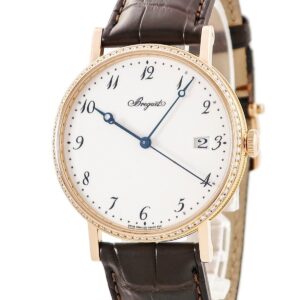 ブレゲ BREGUET クラシック シリシオン 5178BR/29/9V6 K18RG無垢 純正ダイヤ デイト ブレゲ針 コインエッジ メンズ 腕時計自動巻き ホワイト 【中古】中古美品
