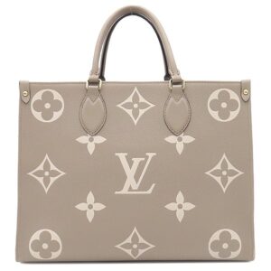 【★3％OFFクーポン】ルイヴィトン LOUIS VUITTON トートバッグ オンザゴー MM モノグラムアンプラント バイカラーモノグラムアンプラント トゥルトレール×クレーム ゴールド金具 グレー 肩掛け M45494 RFID 【中古】中古品