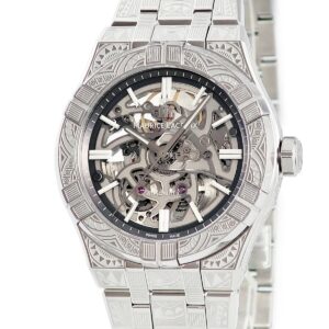 モーリスラクロア Maurice Lacroix アイコン スケルトン アーバントライブ AI6007-SS009-030-1 エングレービング 限定 メンズ 腕時計自動巻き グレー 【中古】中古美品