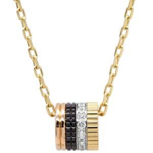 ブシュロン BOUCHERON ネックレス キャトル クラシック ペンダント スモール 4カラー 750 茶コーティング JPN00186 【中古】新品同様品