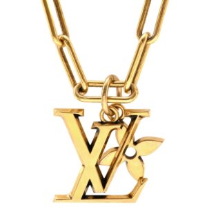 ルイヴィトン LOUIS VUITTON ネックレス コリエ LVフラワー ネックレス GP ゴールド LVイニシャル フラワーモチーフ MP2890 AK0280 【中古】