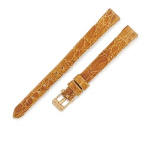 ヴァンクリーフアーペル Van Cleef & Arpels 腕時計パーツ 純正 クロコバンド クロコダイル K18PG ブラウン 替え ベルト 純正K18PG無垢製尾錠付き バネ棒付き 10ｍｍ ブラウン 茶 【中古】