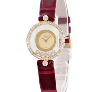 ショパール CHOPARD ハッピーダイヤモンド 20/3926 K18YG無垢 純正ダイヤ ムービング シャンパン レディース 腕時計クオーツ ゴールド 【中古】中古美品