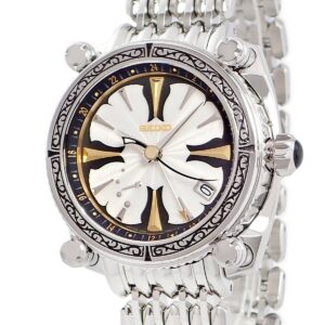 セイコー SEIKO ガランテ スプリングドライブ GMT 美女と野獣 SBLA061 5R66-0AV0 スプリングドライブ 限定 メンズ 腕時計自動巻き ホワイト 【中古】中古美品